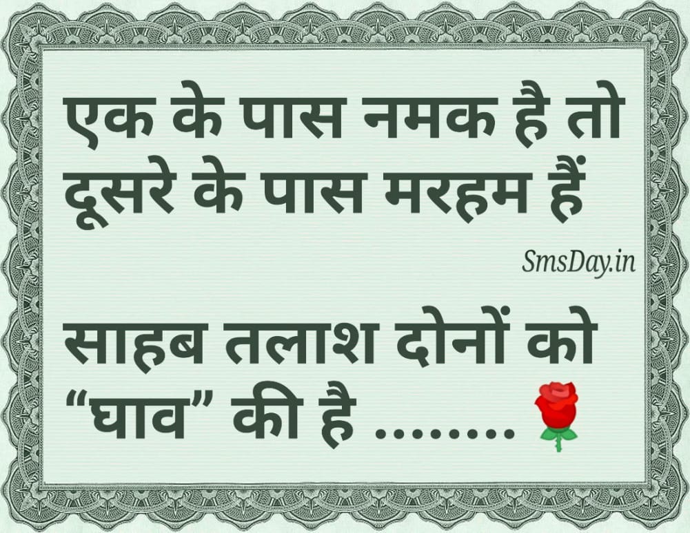 एक के पास नमक है तो दूसरे के पास मरहम हैं साहब